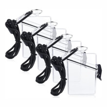 4 Pack Waterproof Id Card Badge Holder Case with Lanyard, Clear Waterproof Card Holder with Lanyard and Keychain