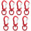 7Pcs Red Practical Quick-Hanging Buckle Multifunctional Key Chain 3