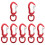 7Pcs Red Practical Quick-Hanging Buckle Multifunctional Key Chain 4