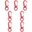 7Pcs Red Practical Quick-Hanging Buckle Multifunctional Key Chain 7