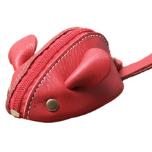 Vintage Coin Purse Small Wallet Men Women Cute Mouse Storage Bag Zipper Pocket Red