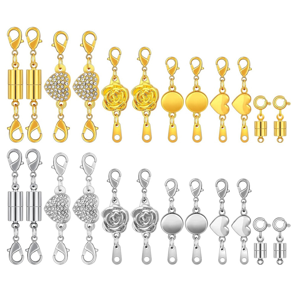 24Pc Magnetic Necklace Clasps & Closures Rose Round Cylindrical Jewelry Magnetic Clasp Connector Locking For Necklaces 6031396712646