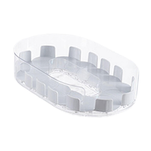 Rotating Condiment Holder, Rectangular Fridge Organizer, Non Skid Beverage Cans Bins Spice Storage Rack for Kitchen, Cupboard Clear White 1