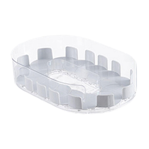 Rotating Condiment Holder, Rectangular Fridge Organizer, Non Skid Beverage Cans Bins Spice Storage Rack for Kitchen, Cupboard Clear White 2