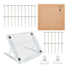 Panneau de Macramé de Pouce 7x7 et Parenthèse Réglable en Métal, Double Panneau Dégrossi de Projet de Macramé de Maille pour la Corde Tressée