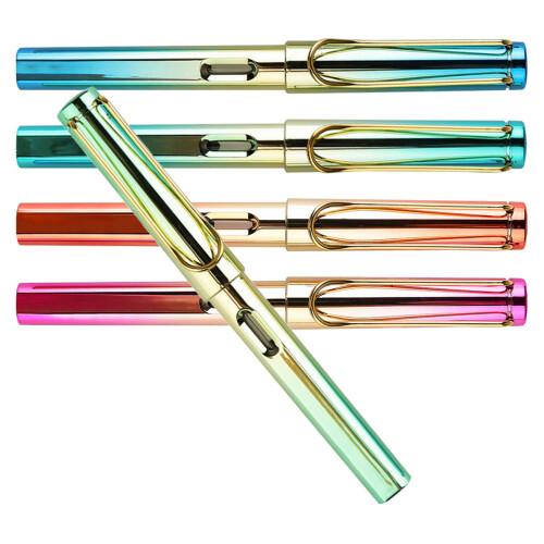 10Pcs Student Fountain Pens Colored Ink Calligraphy Office Use 1