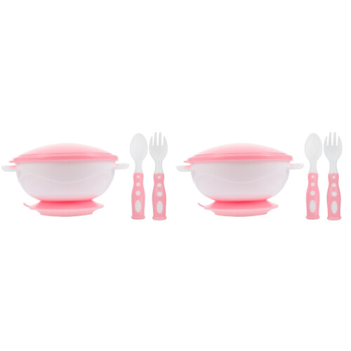 2Ensembles Bols Rose Avec Grande Surface Anti-Renverse 1