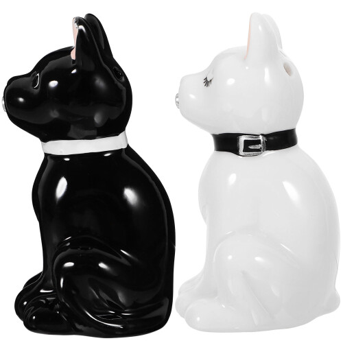 6Pcs Ceramic Dog Salt Shakers Kitchen Spice Containers Assorted Color 1
