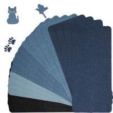 20pcs Iron Patches for Jeans, 11 X 5.12 Inch Patch Iron Mending Fabric Pure Cotton 5 Colors Jeans Repair Patch