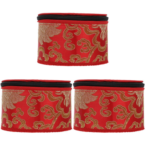 3Pièces Pochette Brodée Pour Bol Tibétain 1