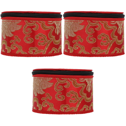 3Pièces Pochette Brodée Pour Bol Tibétain 2
