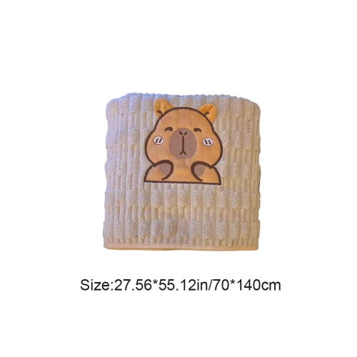 Capybara badehåndkle i korallfleece, supermykt og absorberende 1