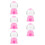 5Pièces Distributeur Bonbons Rose Pour Enfants 4