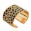 Bracciale rigido regolabile in lega con stampa leopardata. 4