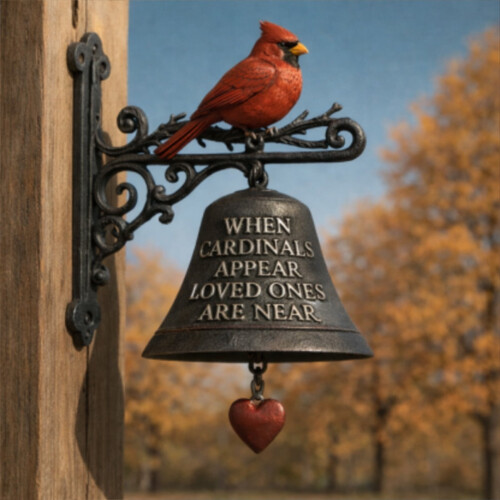 Κουδούνια Cardinalis για Πόρτα, Vintage Κόκκινο Κουδούνι Cardinal από Χυτοσίδηρο, Κουδούνι 1