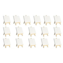 Tele con Cavalletto Set da 16 Pezzi, Piccole Tele da Pittura con Cavalletto 4 X 4 Pollici Kit di Pittura su Tele Artistiche