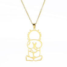Gold Palestine Boy'S Back Necklace Pendant Necklace Luxury Trend Jewelry Gift for Women Men