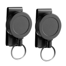 Heavy Duty Retractable Keychain with Belt Clip, 360 Retractable Keychain Heavy Duty with Wire Rope and Key Ring 2pack