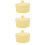 3Pcs Durable Yellow Ceramic Pudding Bowls Multipurpose Baking Bowls 8