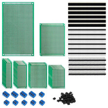 Kit de Prototipo de Placa de Circuito PCB de 147 Piezas: Placas Perforadas de Doble Cara en 6 Tamaños