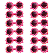 Ronde Bloem Zonnebril Kinder Daisy Zonnebril Outdoor Zonbescherming Bril Strand Verjaardagscadeau Rood