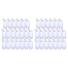 White Portable Plastic Key Fob Key Tag ID Labels 60 Pieces
