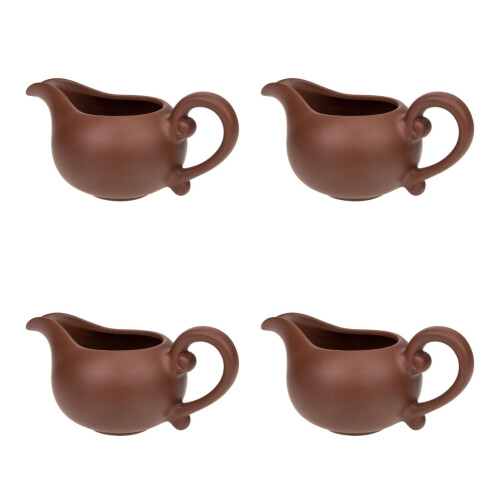 4Pcs Chocolate Ceramic Pitcher Creamer Jug for Kitchen Use 1