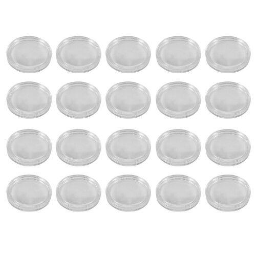 20 Pezzi Contenitore Rotondo con Monete in Plastica Trasparente da 33 mm
