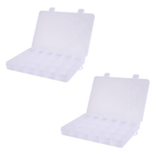 2X 24 Compartments Plastic Box Case Jewelry Bead Storage Container Organizer