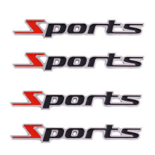 4 Stueck Schwarz & Rot Metall Sport Alphabet Auto Abzeichen Aufkleber Emblem Dekor