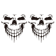 2X Autoaufkleber Autotattoo Totenkopf Skelett GroßEr Dekorativer Sticker (Schwarz)