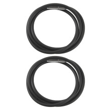 2X 3mm Cord In Rubber Black Necklace with Clasp In Steel Stainless - 16 Inch