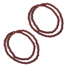 2X Wooden Prayer Chain 108 Pcs Buddha Buddhist Mala Bracelet -Like Red