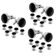 Cufflinks and Studs Set for Tuxedo Shirts Business Wedding 6 Cufflinks and 18 Studs