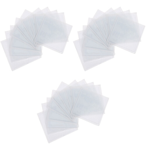 30Pcs Clear Plastic Card Sleeves Parking Permit Holders White 1