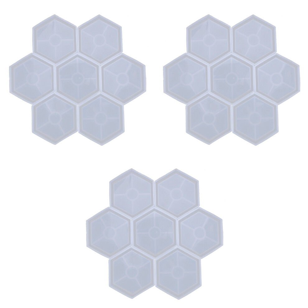 24 Pack Hexagon Silicone Coaster Molds Silicone Resin Mold, Epoxy Molds For Casting With Resin, Concrete, Cement 6032651126666