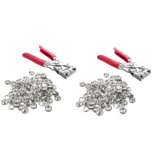 2X Pliers with 40 Sets Snap White Copper Snap Buttons Claw Buckle Installation Tool Rivet Children's Clothing Buttons