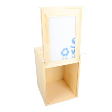 Wooden Pet Memorial Urn Box for Dog & Cat, 22x16x16cm, Log Color