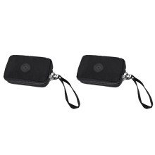 2X Women Small Wallet Washer Wrinkle Fabric Phone Purse Three Zippers Portable Make Bag Black