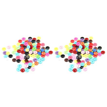 200 Pieces 8Mm Boutons Circulaires en Resine A Deux Trous Accessoires de Couture Couleur Mixte
