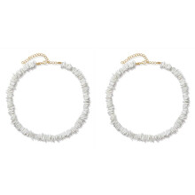2X Collana Puka Shell per Donna Boho Tropical Hawaiian Beach Collana Puka Shell Surfer Choker Gioielli Donna Uomo