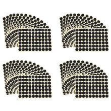 4Set Etichette Adesive Autoadesive con Codice Rotondo da 19 mm. Etichette Adesive Nere