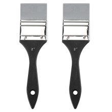 2X Silicon Color Shaper Pensel Bred Fast Platt Silikon Pensel Flexibelt Akryl- och Vattenbaserat Målningsverktyg, 2 Tum