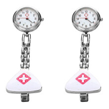 2X Clip Nurse Doctor Pendant Pocket Quartz Watch Triangle Nurse's Table