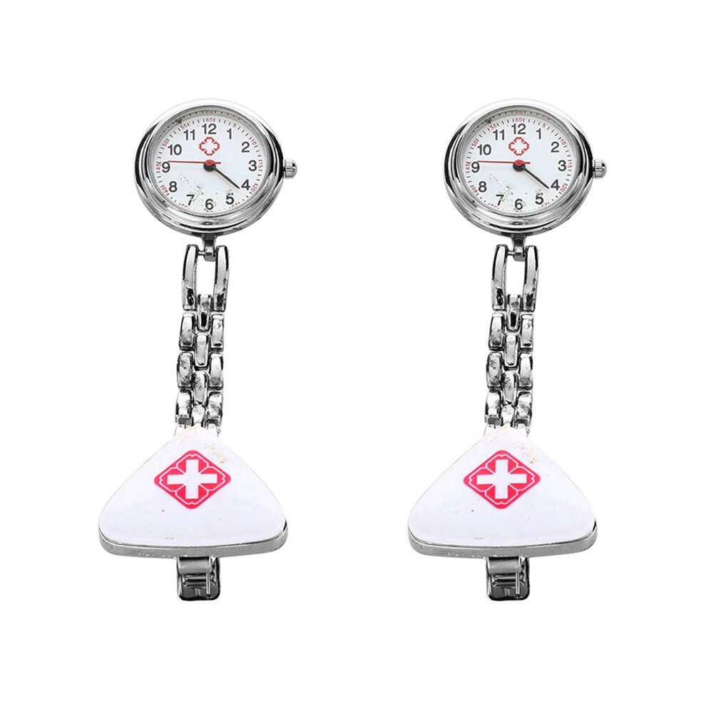 2X Clip Nurse Doctor Pendant Pocket Quartz Watch Triangle Nurse's Table 4712411515689