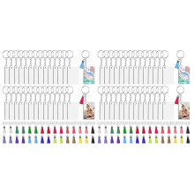 Sublimation Keychain Blanks Bulk, 240Pcs Sublimation Keychain Blanks Set with Tassels, Keychain Circle, Keychain