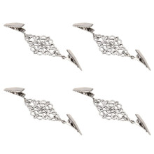 4X Women Cardigan Sweater Blouse Pin Shawl Brooch Flower Clips Shirt Collar Retro Duck Clip Scarf Clasps Silver