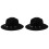 2X Cappello da Cowboy Occidentale A  Larga in Feltro per Uomo E Donna (Nero) 1