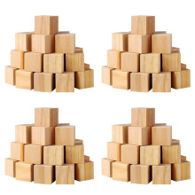 200Pcs Wood Square Square Blank Wood Blocks for Puzzle Making, Crafts, and DIY Projects