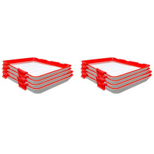 2X Lebensmittel Frisch Halten Tablett Aus Kunststoff Stapelbares Lebensmittel Tablett Wiederverwendbares Kreatives Lebensmittel Frisch Halten Tablett